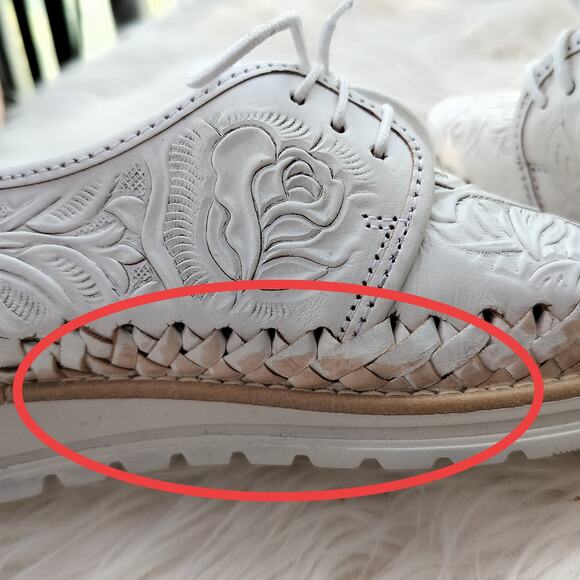 5158) Guaraxez White Tijuana Loafers Women Sizes Mex 23/ US 6 - Picture 10 of 11